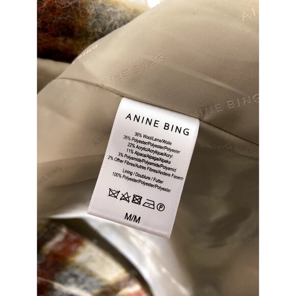 Anine Bing Flynn Jacket in Oatmeal Plaid size M - Picture 5 of 8
